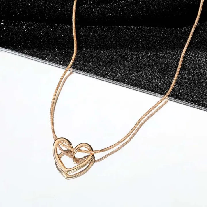 Korean Heart Pendant Necklace Lightweight