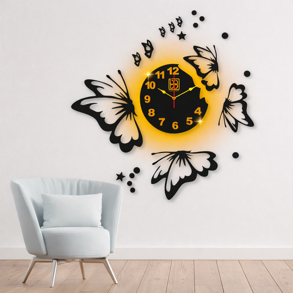 Wooden 3D Stylish Buterfly Wall